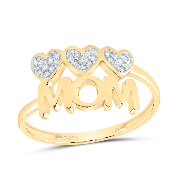 10k YELLOW GOLD 1/10 CTW DIAMOND P1 GIFT | MOM HEART RING
